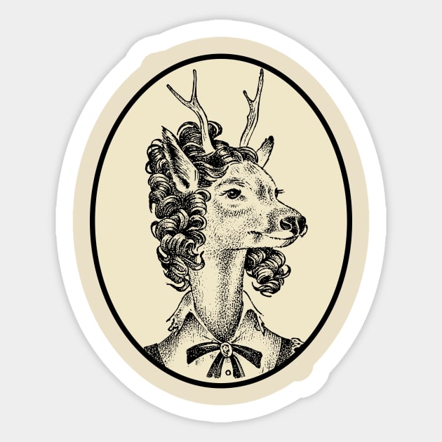 Dapper Deer Sticker by Benser Creative